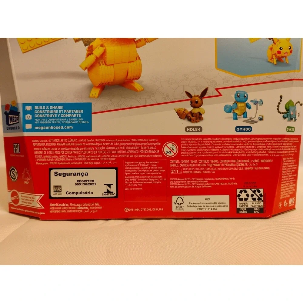 NIB MEGA Pokemon GMD31 Build‎ & Show Pikachu 211pcs Building Blocks